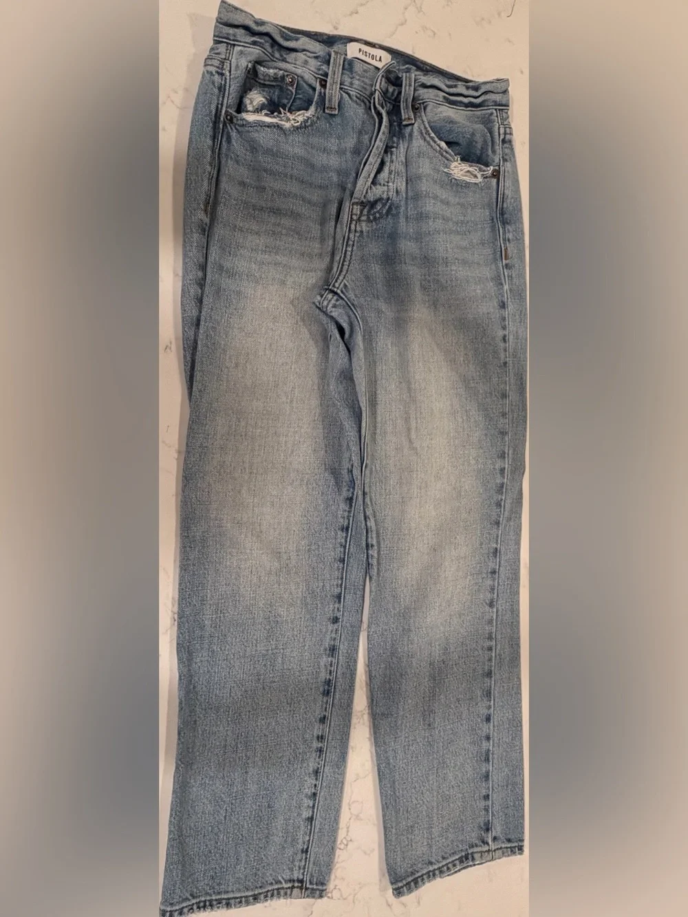 pistola Light Blue Straight Leg Women's Jeans